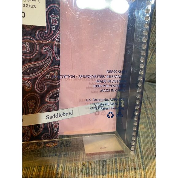 Saddlebred NIB Pink Button-Down Easy Care Shirt w/Tie, Men’s Size 2XL, MSRP $75 - Picture 5 of 6